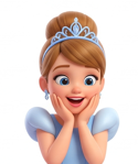 Luna, a little princess wearing a blue dress and tiara