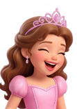 Rose, a smiling little princess wearing a pink dress and tiara
